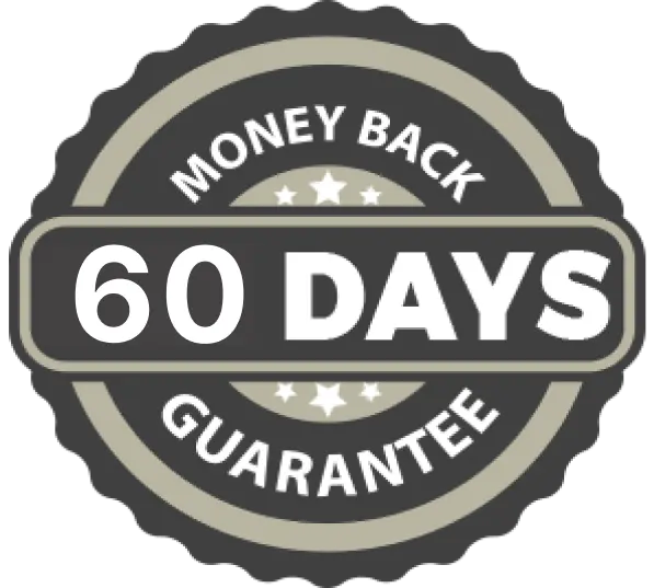 60-day money-back guarantee seal